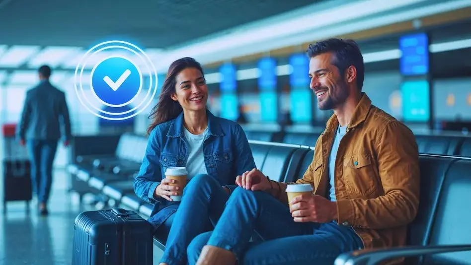 Happy travelers using ExoPass AI